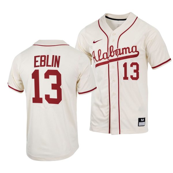 Alabama Crimson Tide Bryce Eblin College Baseball Jersey Natural Alabama Crimson Tide Bryce Eblin College Baseball Jersey Natural