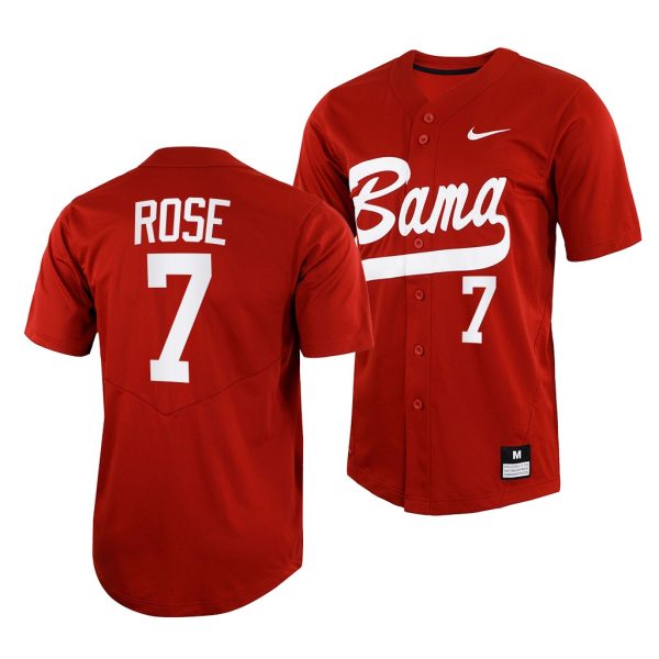 Alabama Crimson Tide Caden Rose College Baseball Jersey Crimson Alabama Crimson Tide Caden Rose College Baseball Jersey Crimson