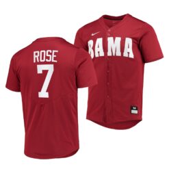 Alabama Crimson Tide Caden Rose College Baseball Jersey Red