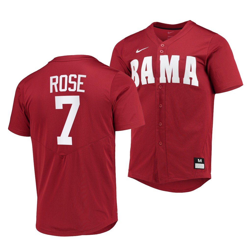 Alabama Crimson Tide Caden Rose College Baseball Jersey Red Alabama Crimson Tide Caden Rose College Baseball Jersey Red