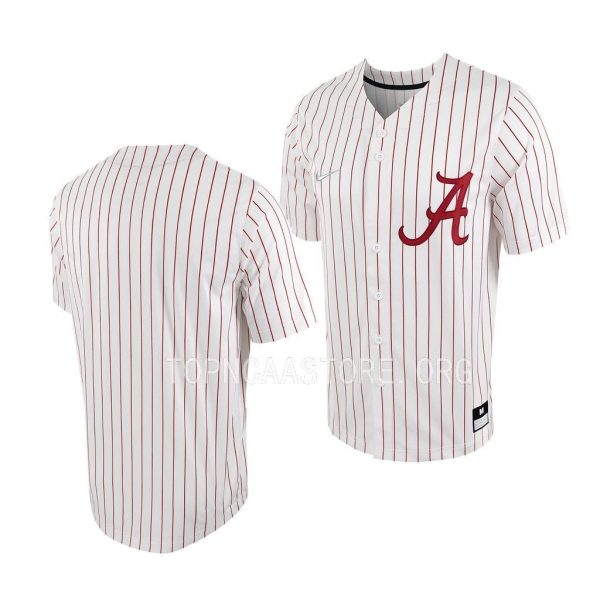 Alabama Crimson Tide College Baseball White Full-Button Jersey Alabama Crimson Tide College Baseball White Full-Button Jersey