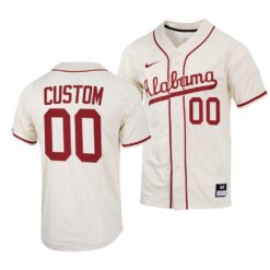 Alabama Crimson Tide Custom College Baseball Jersey Natural