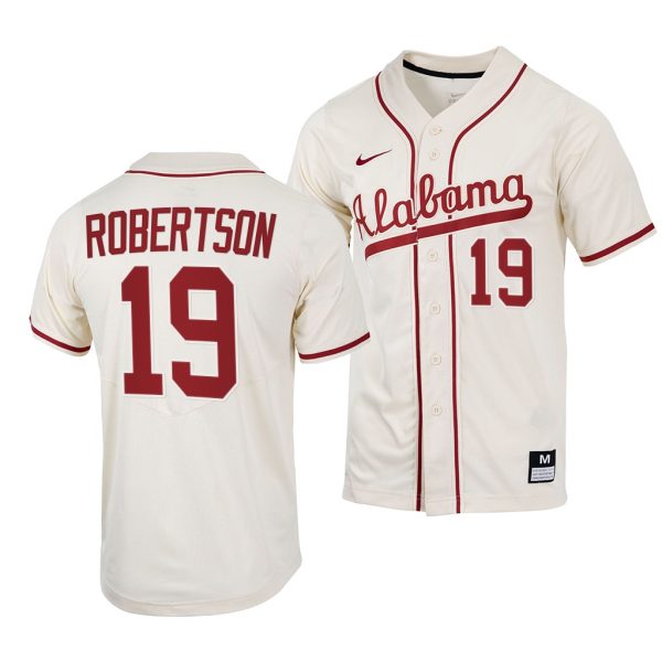 Alabama Crimson Tide David Robertson College Baseball Jersey Natural Alabama Crimson Tide David Robertson College Baseball Jersey Natural