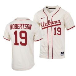 Alabama Crimson Tide David Robertson College Baseball Jersey Natural
