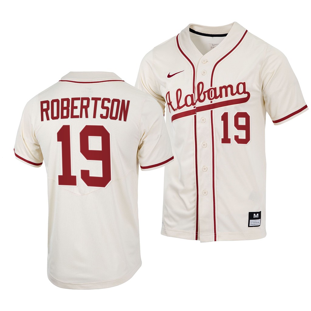 Alabama Crimson Tide David Robertson College Baseball Jersey Natural Alabama Crimson Tide David Robertson College Baseball Jersey Natural