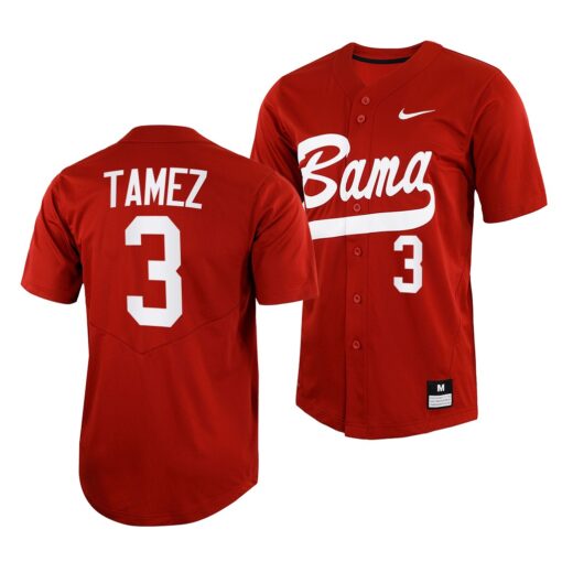 Alabama Crimson Tide Dominic Tamez College Baseball Jersey Crimson