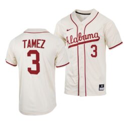 Alabama Crimson Tide Dominic Tamez College Baseball Jersey Natural
