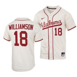 Alabama Crimson Tide Drew Williamson College Baseball Jersey Natural