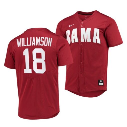 Alabama Crimson Tide Drew Williamson College Baseball Jersey Red