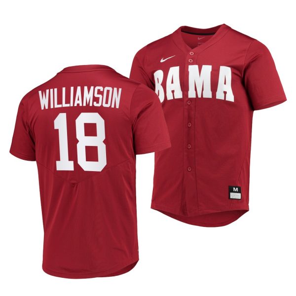 Alabama Crimson Tide Drew Williamson College Baseball Jersey Red Alabama Crimson Tide Drew Williamson College Baseball Jersey Red