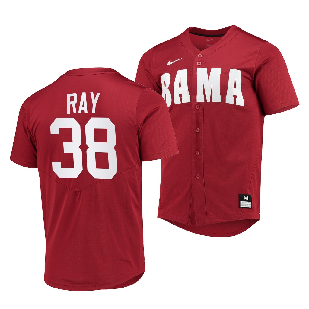Alabama Crimson Tide Dylan Ray College Baseball Jersey Red Alabama Crimson Tide Dylan Ray College Baseball Jersey Red