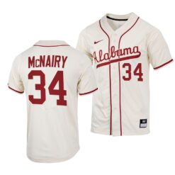 Alabama Crimson Tide Jacob McNairy College Baseball Jersey Natural