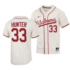 Alabama Crimson Tide Tommy Hunter College Baseball Jersey Natural