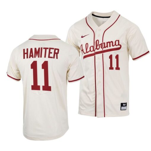 Alabama Crimson Tide William Hamiter College Baseball Jersey Natural