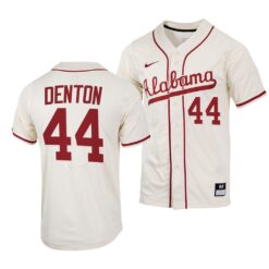Alabama Crimson Tide Zane Denton College Baseball Jersey Natural