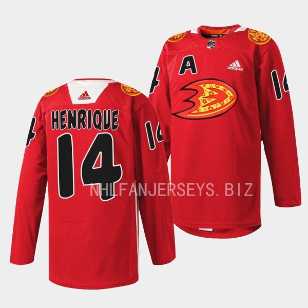 Anaheim Ducks Adam Henrique 2023 Lunar New Year Red Jersey Anaheim Ducks Adam Henrique 2023 Lunar New Year Red Jersey