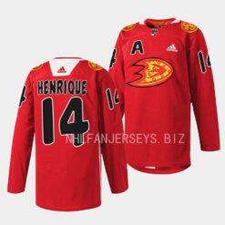 Anaheim Ducks Adam Henrique 2023 Lunar New Year Red Jersey