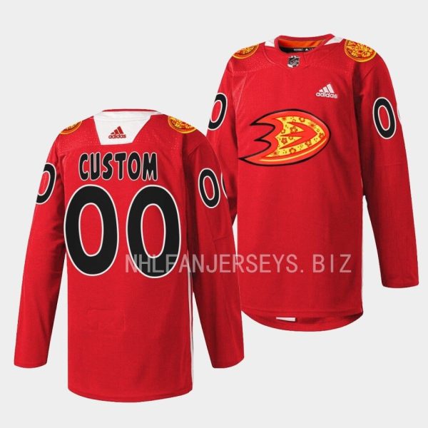 Anaheim Ducks Custom 2023 Lunar New Year Red Jersey Anaheim Ducks Custom 2023 Lunar New Year Red Jersey