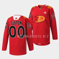 Anaheim Ducks Custom 2023 Lunar New Year Red Jersey