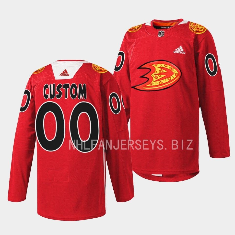 Anaheim Ducks Custom 2023 Lunar New Year Red Jersey Anaheim Ducks Custom 2023 Lunar New Year Red Jersey