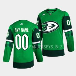 Anaheim Ducks Custom 2023 St. Patricks Day Green Jersey