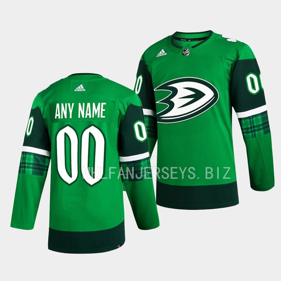 Anaheim Ducks Custom 2023 St. Patricks Day Green Jersey Anaheim Ducks Custom 2023 St. Patricks Day Green Jersey