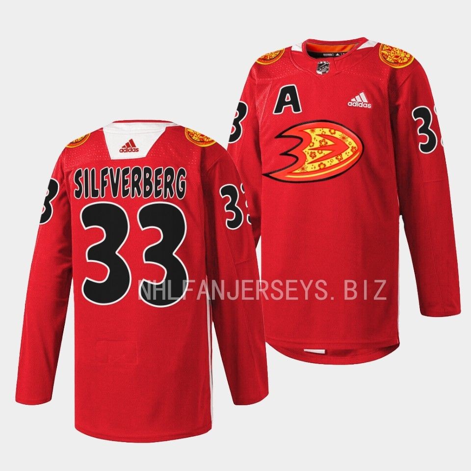 Anaheim Ducks Jakob Silfverberg 2023 Lunar New Year Red Jersey Anaheim Ducks Jakob Silfverberg 2023 Lunar New Year Red Jersey