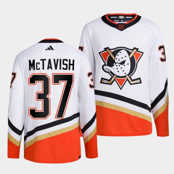 Anaheim Ducks Mason McTavish Reverse White Jersey Anaheim Ducks Mason McTavish Reverse White Jersey