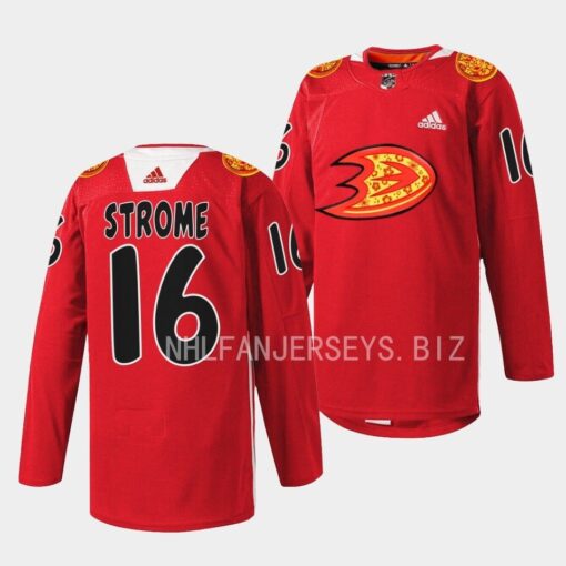 Anaheim Ducks Ryan Strome 2023 Lunar New Year Red Jersey