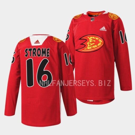 Anaheim Ducks Ryan Strome 2023 Lunar New Year Red Jersey