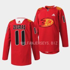 Anaheim Ducks Trevor Zegras 2023 Lunar New Year Red Jersey