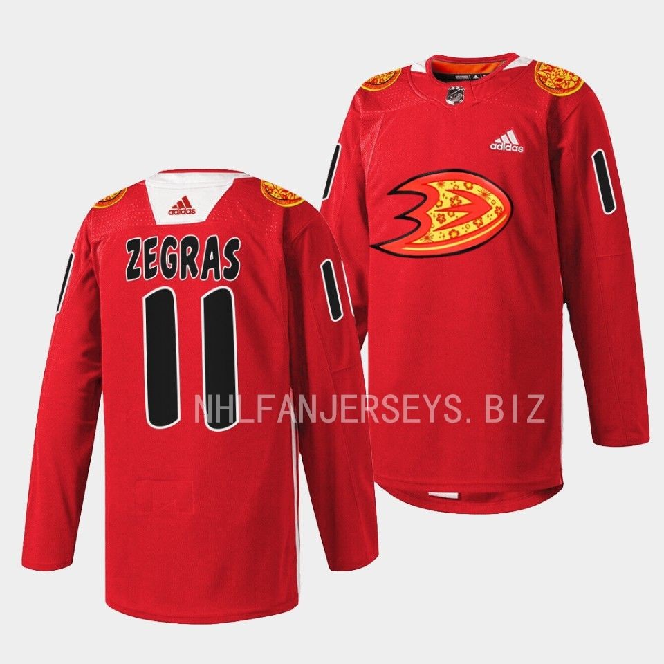 Anaheim Ducks Trevor Zegras 2023 Lunar New Year Red Jersey Anaheim Ducks Trevor Zegras 2023 Lunar New Year Red Jersey