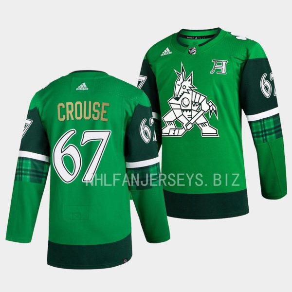Arizona Coyotes Awson Crouse 2023 St. Patricks Day LGreen Jersey Arizona Coyotes Awson Crouse 2023 St. Patricks Day LGreen Jersey