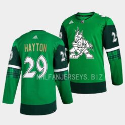 Arizona Coyotes Barrett Hayton 2023 St. Patricks Day Green Jersey