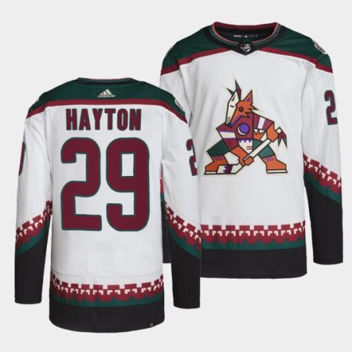 Arizona Coyotes Barrett Hayton Away White Jersey