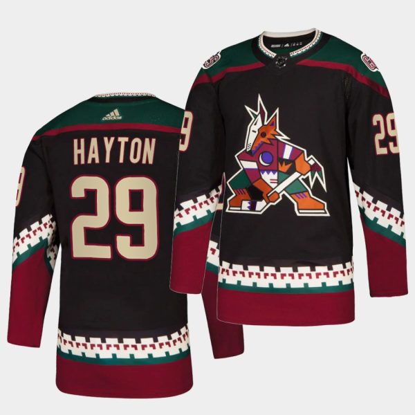 Arizona Coyotes Barrett Hayton Kachina Black Jersey Arizona Coyotes Barrett Hayton Kachina Black Jersey
