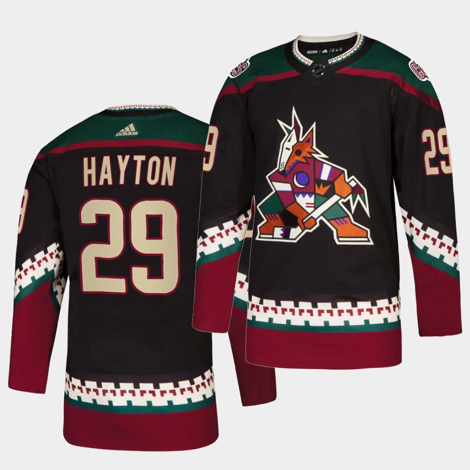 Arizona Coyotes Barrett Hayton Kachina Black Jersey Arizona Coyotes Barrett Hayton Kachina Black Jersey