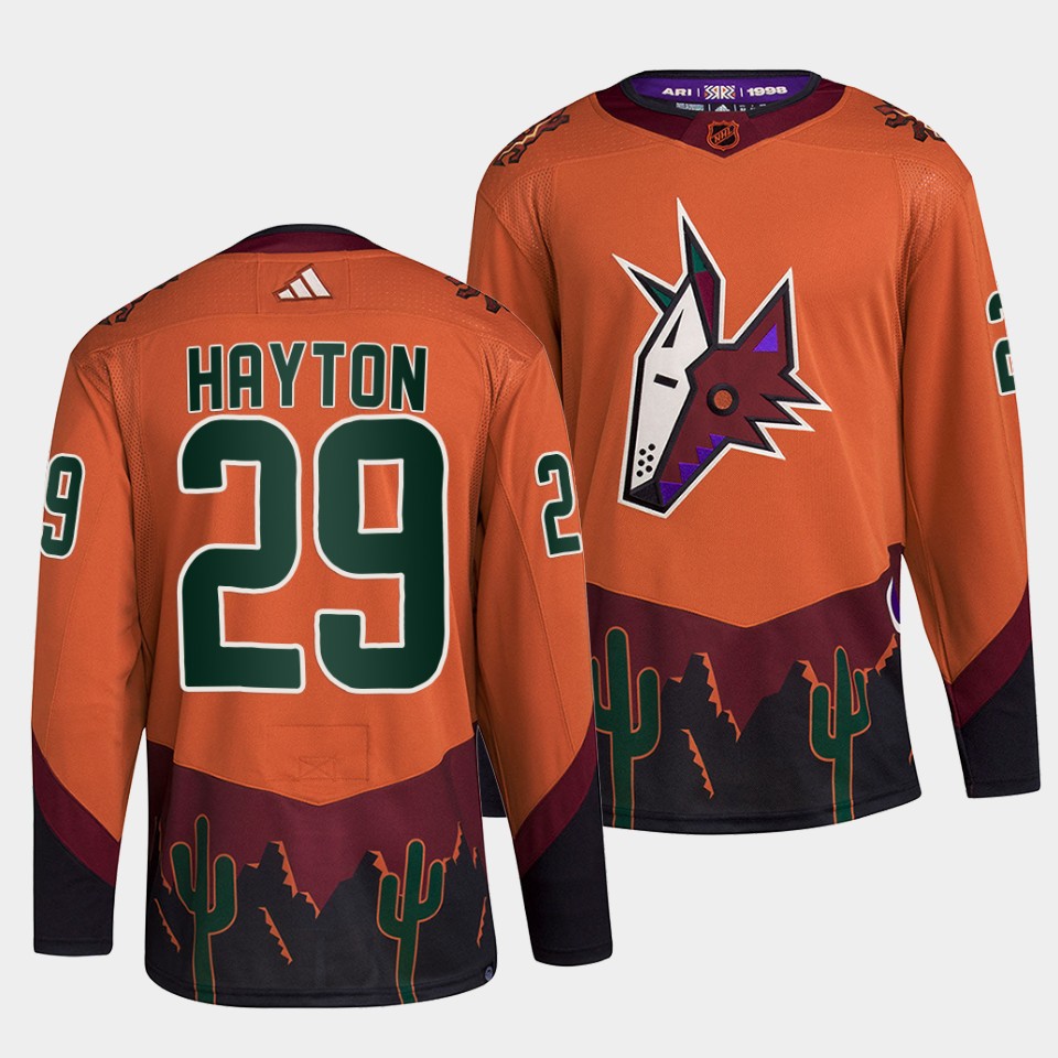 Arizona Coyotes Barrett Hayton Reverse Orange Jersey Arizona Coyotes Barrett Hayton Reverse Orange Jersey