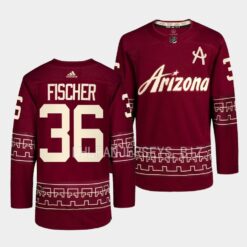 Arizona Coyotes Christian Fischer 2022-23 Desert Night Alternate Garnet Jersey