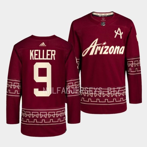 Arizona Coyotes Clayton Keller 2022-23 Desert Night Alternate Garnet Jersey Arizona Coyotes Clayton Keller 2022-23 Desert Night Alternate Garnet Jersey