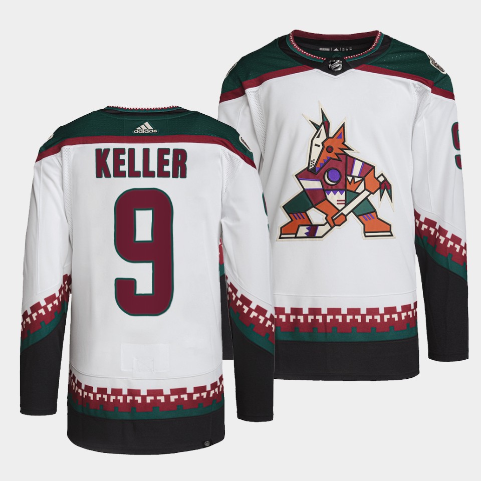 Arizona Coyotes Clayton Keller Away White Jersey Arizona Coyotes Clayton Keller Away White Jersey