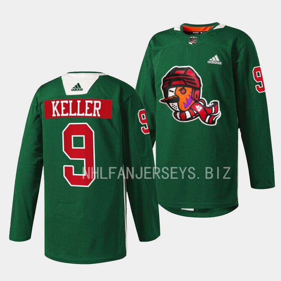Arizona Coyotes Clayton Keller Howliday Green Jersey Arizona Coyotes Clayton Keller Howliday Green Jersey