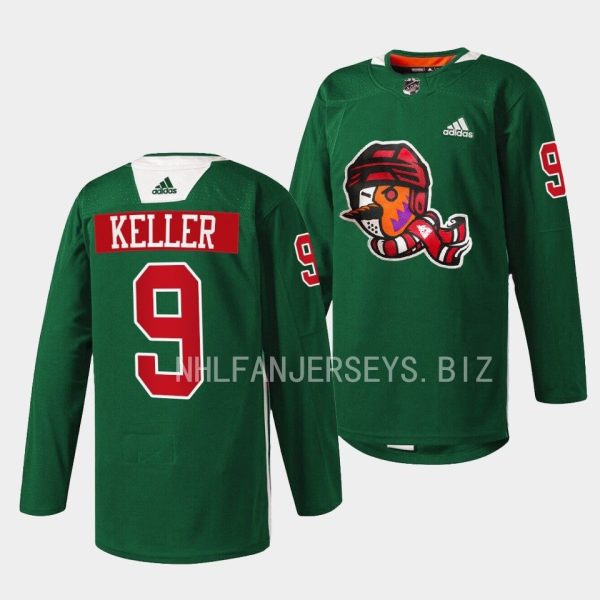 Arizona Coyotes Clayton Keller Howliday Green Jersey Arizona Coyotes Clayton Keller Howliday Green Jersey