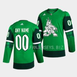 Arizona Coyotes Custom 2023 St. Patricks Day Green Jersey