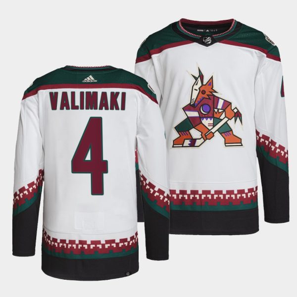 Arizona Coyotes Juuso Valimaki Away White Jersey Arizona Coyotes Juuso Valimaki Away White Jersey