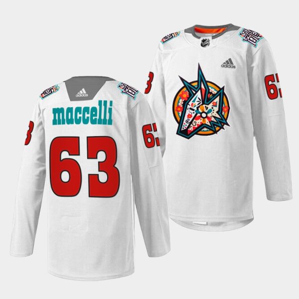 Arizona Coyotes Matias Maccelli Los Yotes Night White Jersey Arizona Coyotes Matias Maccelli Los Yotes Night White Jersey
