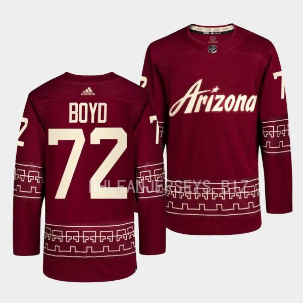 Arizona Coyotes Travis Boyd 2022-23 Desert Night Alternate Garnet Jersey Arizona Coyotes Travis Boyd 2022-23 Desert Night Alternate Garnet Jersey