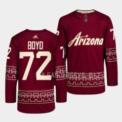 Arizona Coyotes Travis Boyd 2022-23 Desert Night Alternate Garnet Jersey