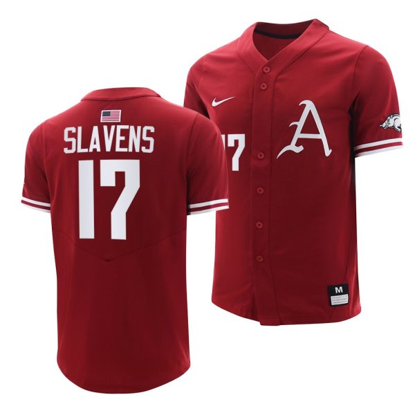 Arkansas Razorbacks Brady Slavens College Baseball Jersey Cardinal Arkansas Razorbacks Brady Slavens College Baseball Jersey Cardinal