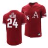 Arkansas Razorbacks Cayden Wallace College Baseball Jersey Natural
